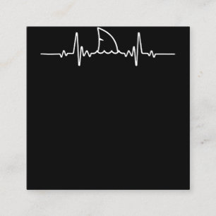 Shark Heartbeat Shark Lovers Fin Ocean Animal Quadratische Visitenkarte