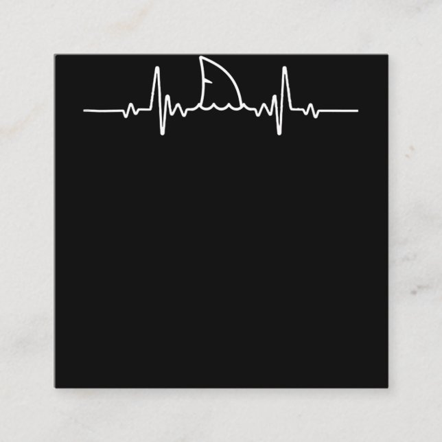 Shark Heartbeat Shark Lovers Fin Ocean Animal Quadratische Visitenkarte (Vorderseite)