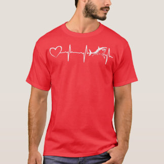 Shark Heartbeat Sharkfish Shark Heartbeat Great Wh T-Shirt