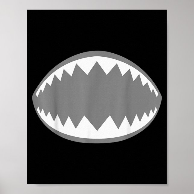 Shark Jaw Shirt Adult Kids Men Women Shark Mouth C Poster (Vorne)