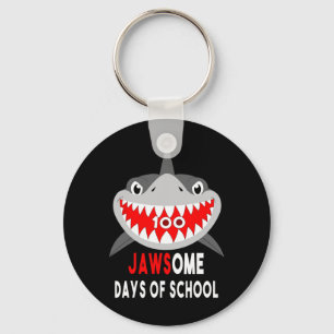 Shark Jawesome 100 Days Schule Niedlich Spaß Gesch Schlüsselanhänger