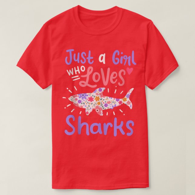Shark Just A Girl Who Loves Sharks Gift Tank Top (Design vorne)