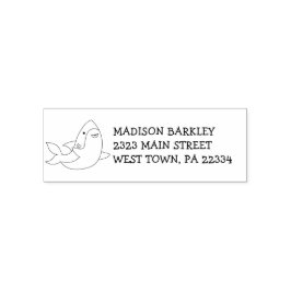 Shark Kids Niedliche Kawaii-Rücksendeadresse-Brief Permastempel