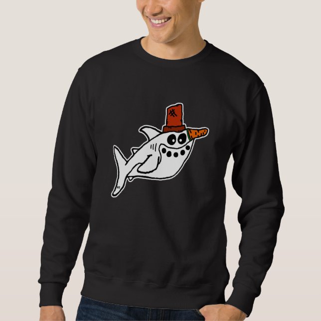 Shark Kids Snowman Kostüme Weihnachtsschnee Sweatshirt (Vorderseite)