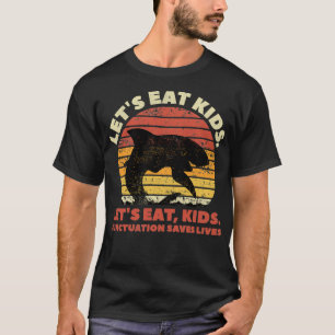 Shark Let's essen Kids Punctuation Rette Leben Gra T-Shirt