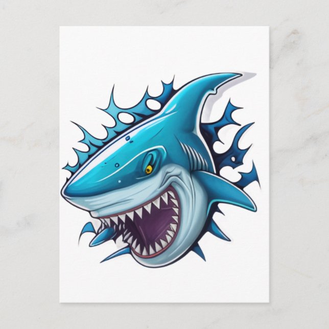 Shark logo T-Shirt Postkarte (Vorderseite)