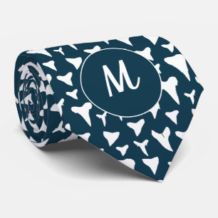 Shark Lover and Marine Biologist Monogram Teeth Krawatte