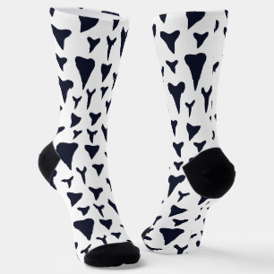 Shark Lover Blue White Sharks Zähne Gemustert Socken