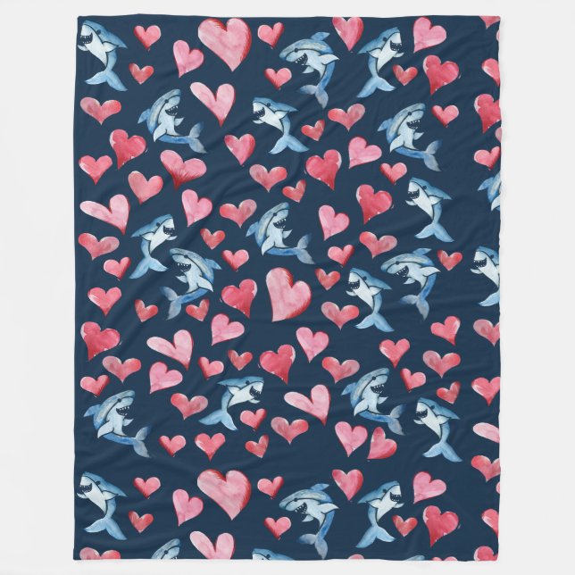 Shark Lover Card Fleecedecke (Vorderseite)