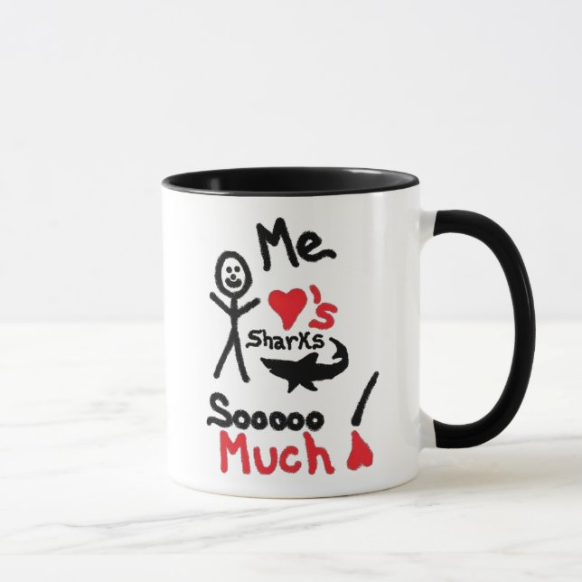 Shark Lover Cartoon Tasse (Rechts)