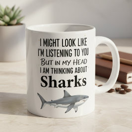 Shark Lover Funny Coffee Mug Thinking Sharks Kaffeetasse