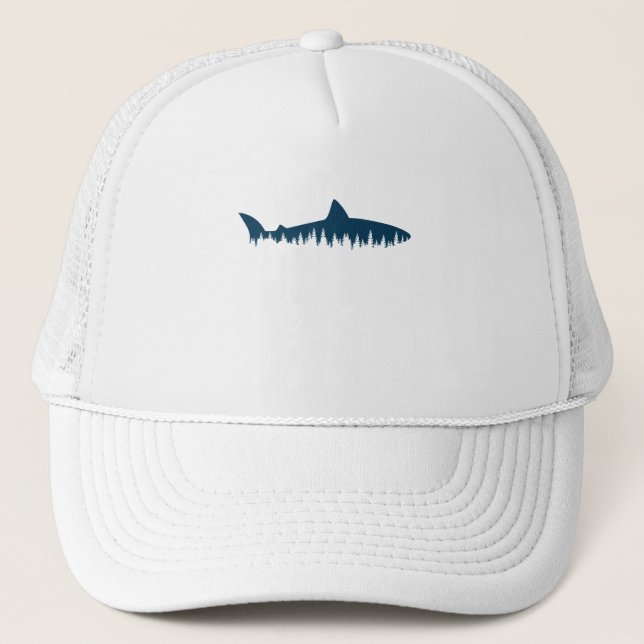 Shark Lover Great White Shark Shadow Truckerkappe (Vorderseite)