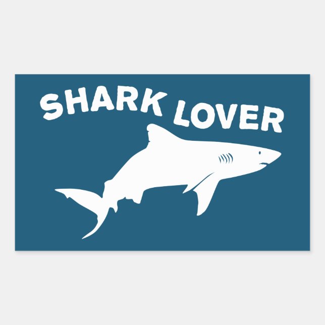 Shark Lover Rechteckiger Aufkleber (Vorderseite)