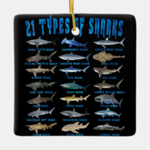 Shark Lovers 21 Types Of Sharks Ocean Animal Keramikornament