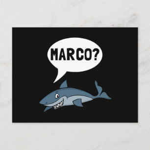 Shark Marco Polo Ocean Vacation Funny Postkarte