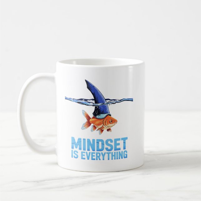 "Shark Mindset Goldfish - Inspirationsmotivation Kaffeetasse (Links)