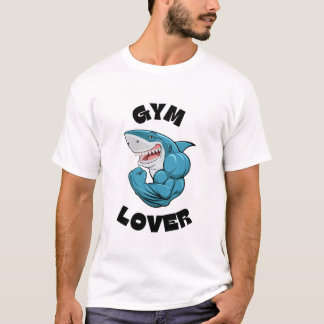 Shark Mode Gym T - Shirt - White Edition für Fitne