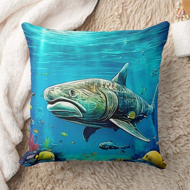 Shark Ocean Predator Art Kissen (Decke)