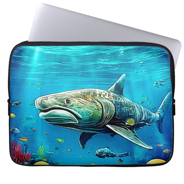 Shark Ocean Predator Art Laptopschutzhülle (Vorderseite)