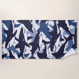 Shark Pattern – Blue Ocean Design Strandtuch