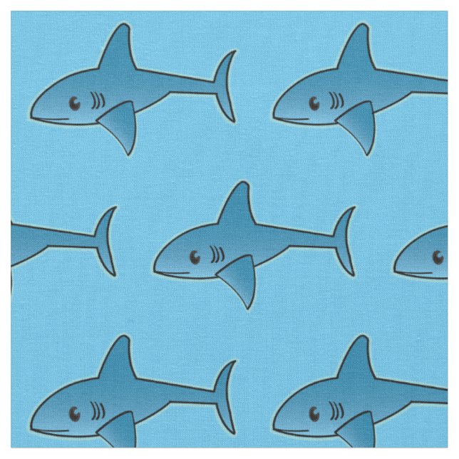 Shark Pattern - Custom Combed Cotton (56" Breite)  Stoff (Nahaufnahme)