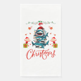 Shark Pile Weihnachtshut Xmas Serviette