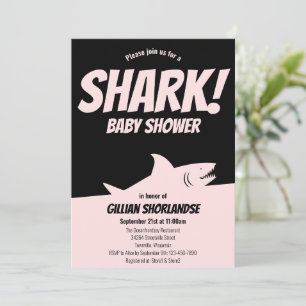 Shark Pink Baby Dusche Einladung