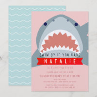 Shark Pink Pool Girl Geburtstag