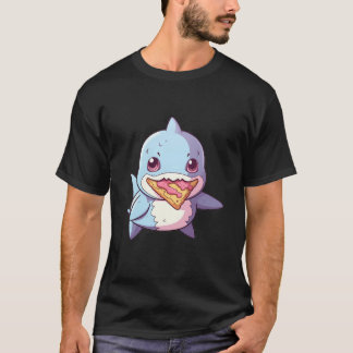 Shark Pizza Kawaii Anime Pastel Chibi Kunst, Dicht T-Shirt