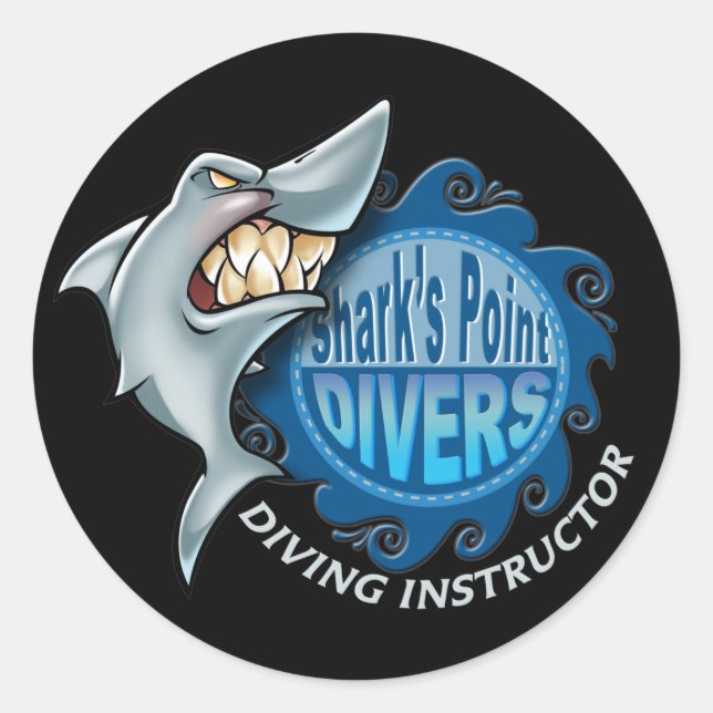 Shark-Point Runder Aufkleber (Vorderseite)