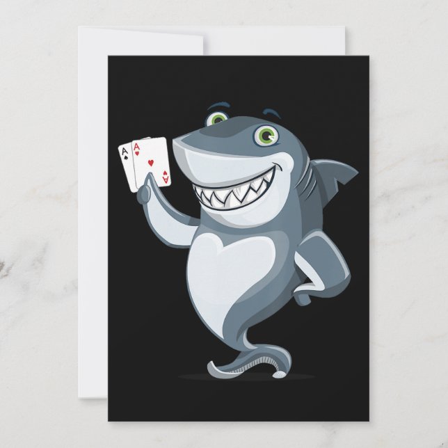 Shark Poker Player - Funny Poker Gift Dankeskarte (Vorderseite)