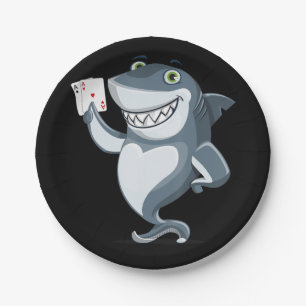Shark Poker Player - Funny Poker Gift Pappteller