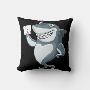 Shark Poker Player - Funny Shark Gifts Kissen