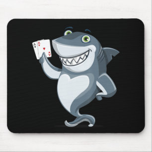 Shark Poker Player - Funny Shark Gifts Mousepad