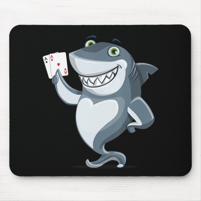 Shark Poker Player - Funny Shark Gifts Mousepad (Vorne)