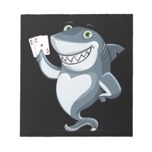 Shark Poker Player - Funny Shark Gifts Notizblock