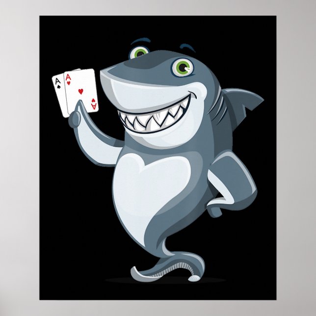 Shark Poker Player - Funny Shark Gifts Poster (Vorne)