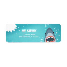 Shark Pool Party Address Labels Ocean Splish Boy