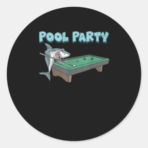 Shark Pool Party Pub Billiard Summer Beach Pool Runder Aufkleber