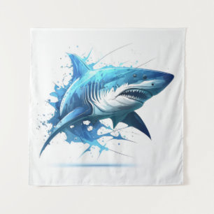 Shark Portrait Tiermalerei Natur im Freien Wandteppich