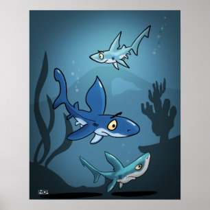 Shark Print 2019 Poster