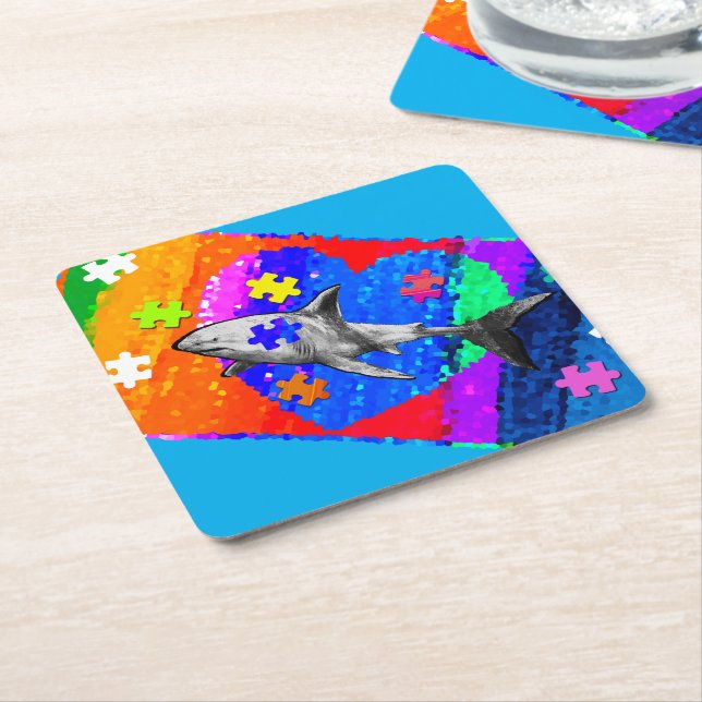 Shark Rechteckiger Pappuntersetzer (angewinkelt)