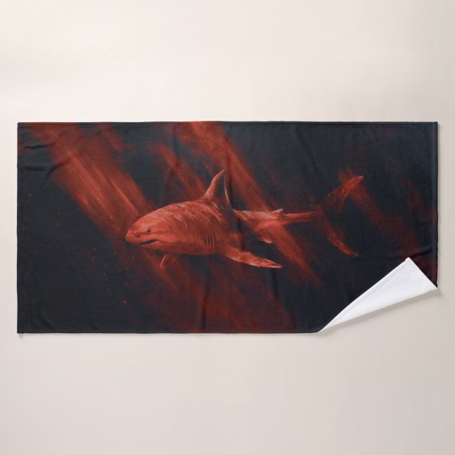 Shark Red 30 X 60 Badetuch Badehandtuch (Badehandtuch)