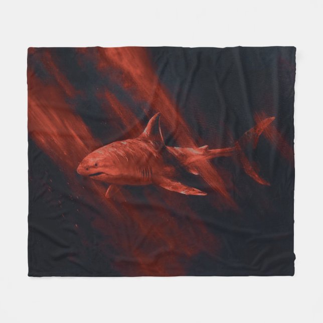 Shark Red 50 x 60 Fleece Blanket (Vorderseite (Horizontal))