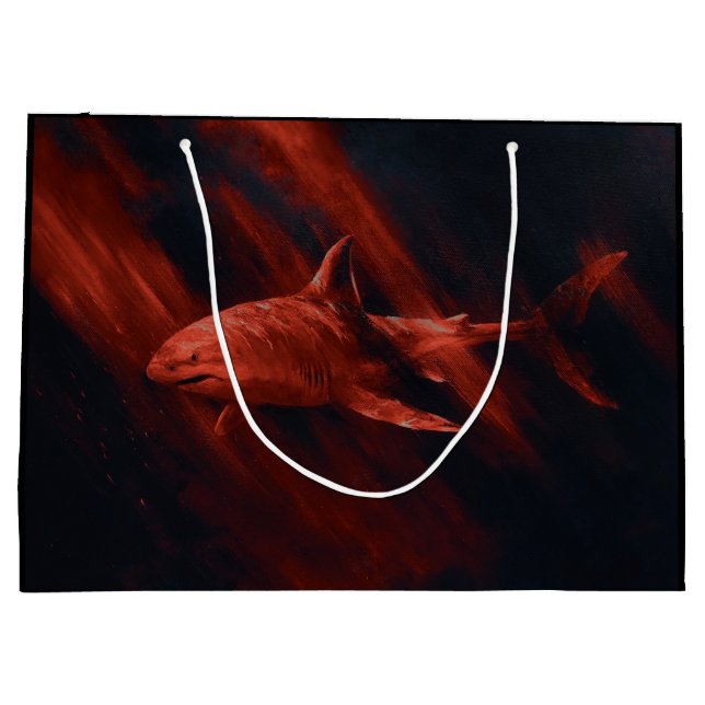 Shark Red Große Geschenktüte (Rückseite)
