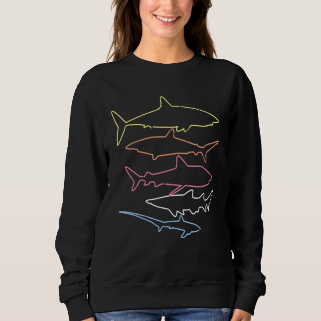 Shark Retro Style Vintag Sweatshirt (Vorderseite)