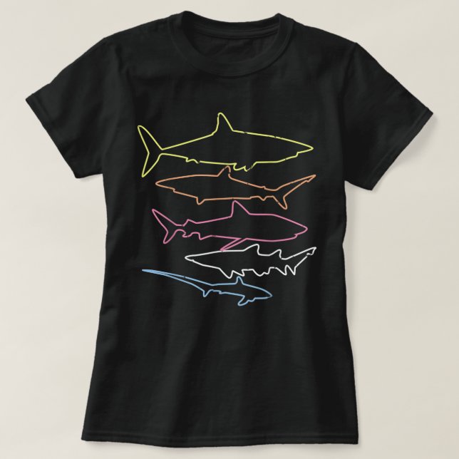 Shark Retro Style Vintag T-Shirt (Design vorne)