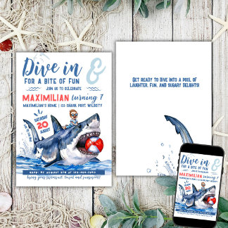 Shark Ride 2 Pool Party Einladung