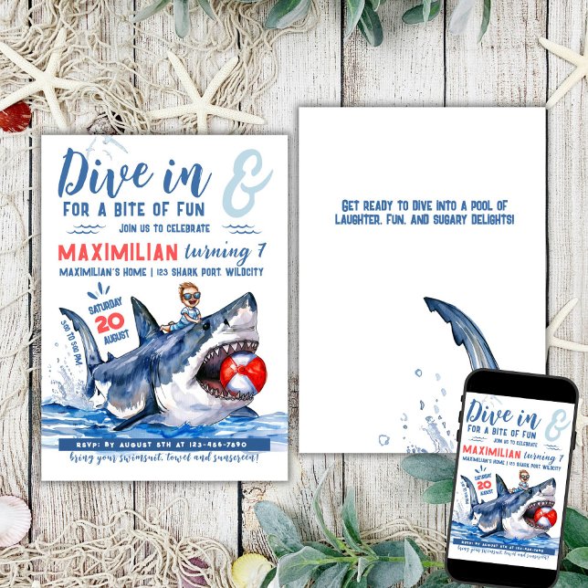 Shark Ride 2 Pool Party Einladung (Von Creator hochgeladen)