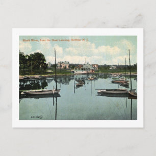 Shark River, Belmar, NJ Vintage auf Deutsch Postkarte